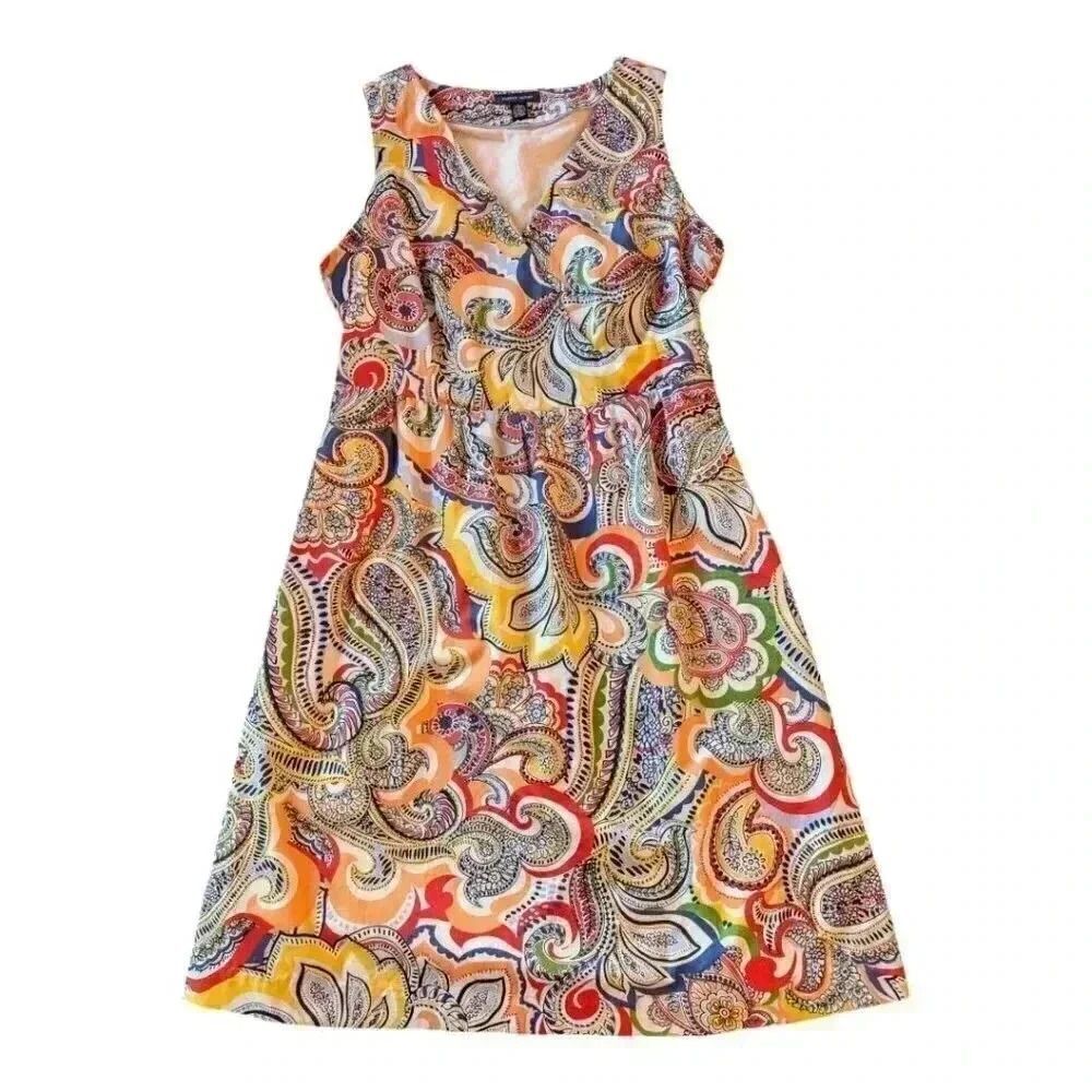 Tommy Hilfiger Women's Size 10 Sleeveless Paisley Print Fit & Flare Dress